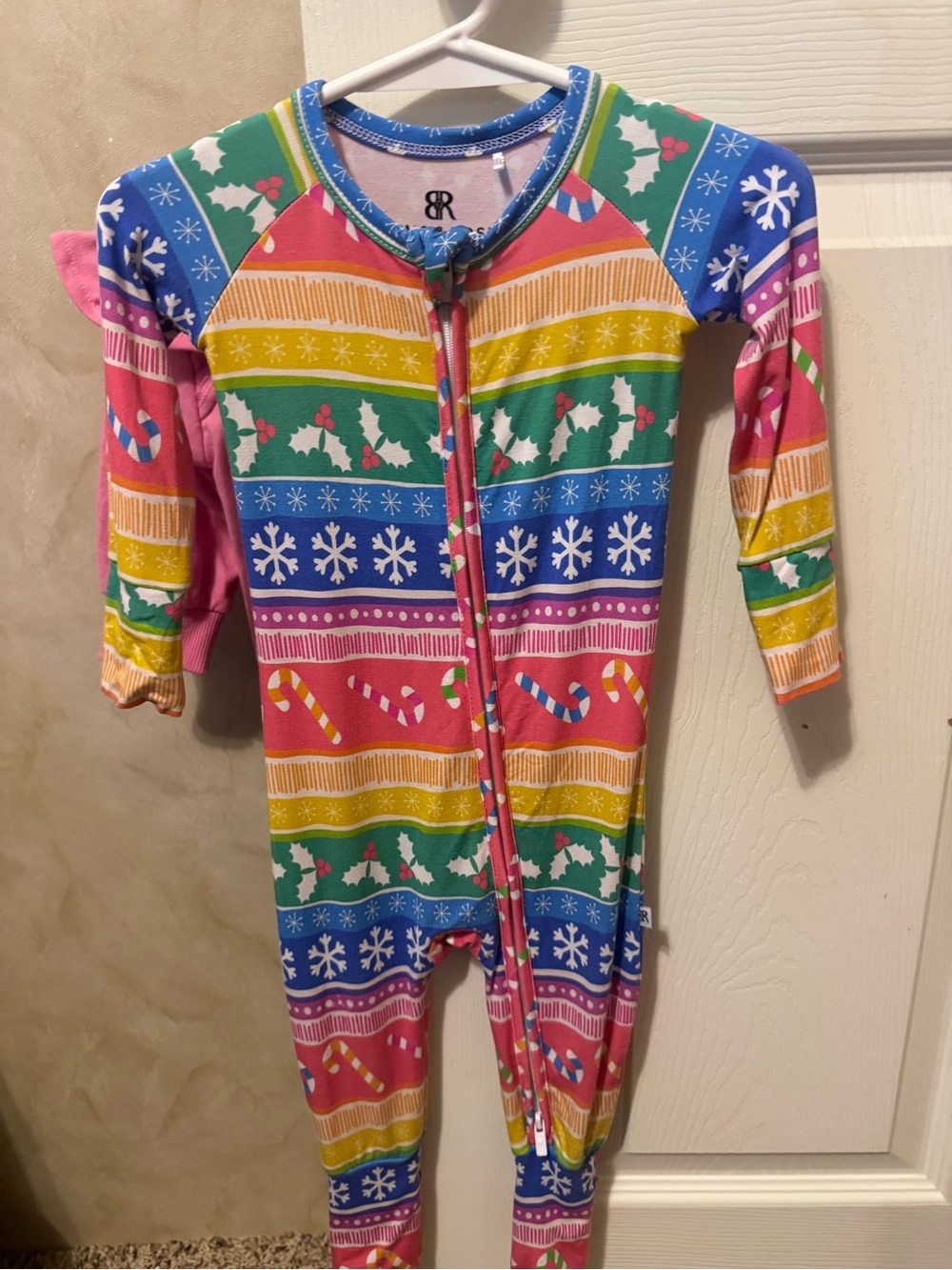 BR Kids Multicolor Holiday Candy-Stripe One-Piece Bodysuit